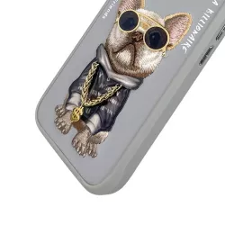 iPhone 16 Pro | Coque NIMMY Gray Glasses Cool Dog Brodée
