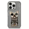 iPhone 16 Pro | Coque NIMMY Gray Glasses Cool Dog Brodée