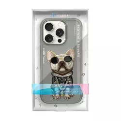 iPhone 16 Pro | Coque NIMMY Gray Glasses Cool Dog Brodée