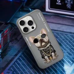 iPhone 16 Pro Max | Coque NIMMY FRIENDS Gray Glasses Cool Dog Brodée