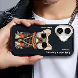 iPhone 16 | Coque NIMMY FRIENDS Black Glasses Cool Dog Brodée