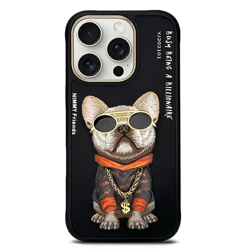 iPhone 16 Pro | Coque NIMMY Black Glasses Cool Dog Brodée iPhone 16 Pro | Coque NIMMY Black Glasses Cool Dog Brodée