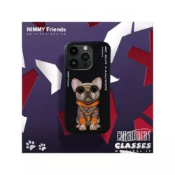 iPhone 16 Pro | Coque NIMMY Black Glasses Cool Dog Brodée