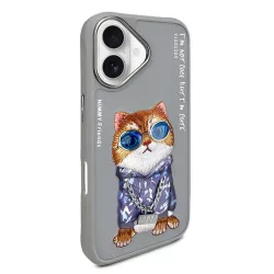 iPhone 16 | Coque NIMMY FRIENDS Gray Glasses Cool Cat Brodée
