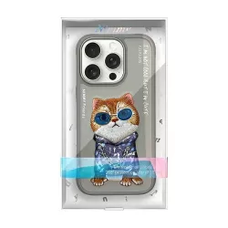 iPhone 16 Pro Max | Coque NIMMY FRIENDS Gray Glasses Cool Cat Brodée
