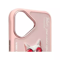 iPhone 16 | Coque NIMMY FRIENDS Pink Glasses Cool Cat Brodée