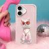 iPhone 16 | Coque NIMMY FRIENDS Pink Glasses Cool Cat Brodée