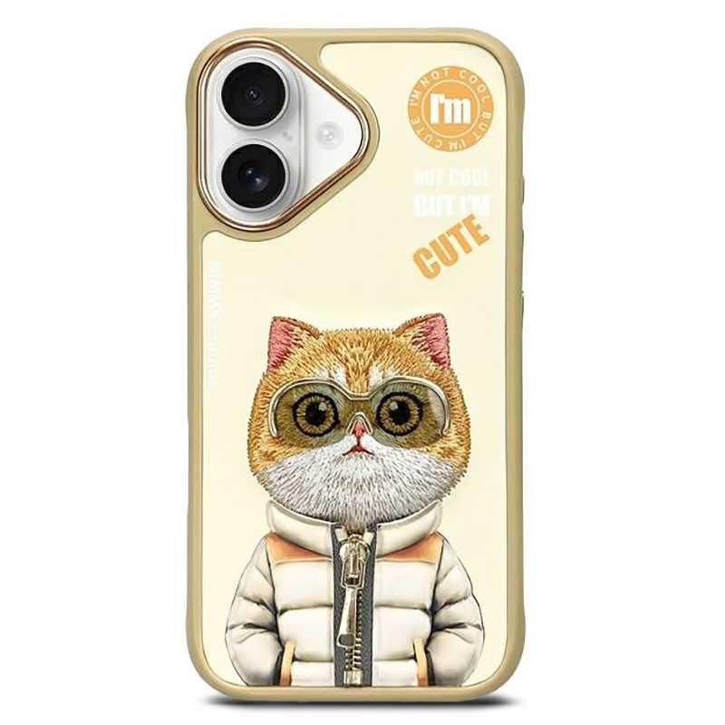 iPhone 16 | Coque NIMMY FRIENDS Cool Cute Cat Brodée iPhone 16 | Coque NIMMY FRIENDS Cool Cute Cat Brodée