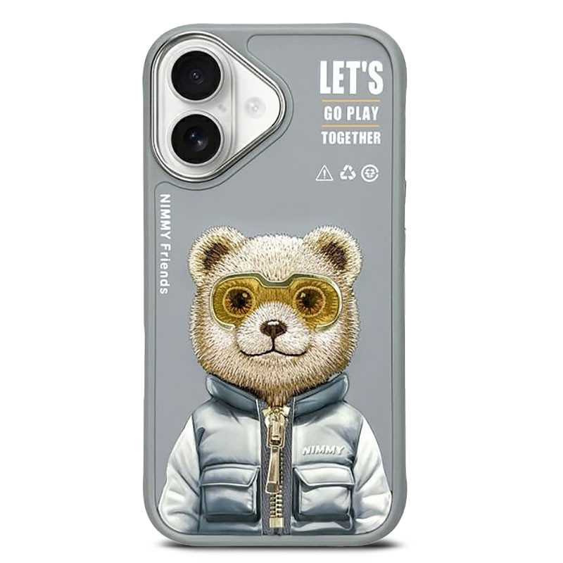 iPhone 16 | Coque NIMMY FRIENDS Cool Cute Bear Brodée iPhone 16 | Coque NIMMY FRIENDS Cool Cute Bear Brodée