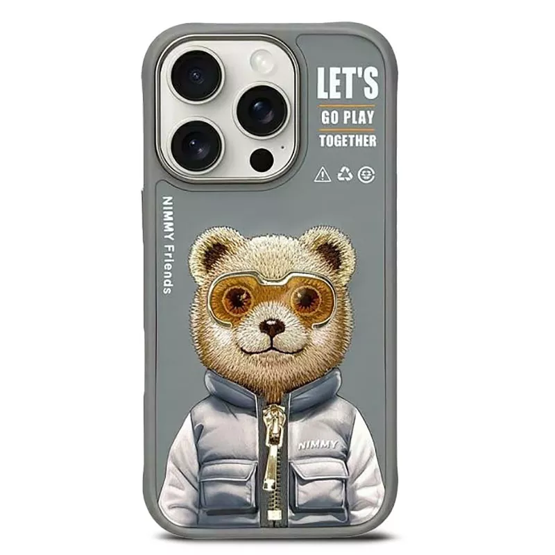 iPhone 16 Pro Max | Coque NIMMY FRIENDS Cool Cute Bear Brodée