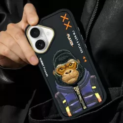 iPhone 16 | Coque NIMMY FRIENDS Cool Cute Monkey Brodée