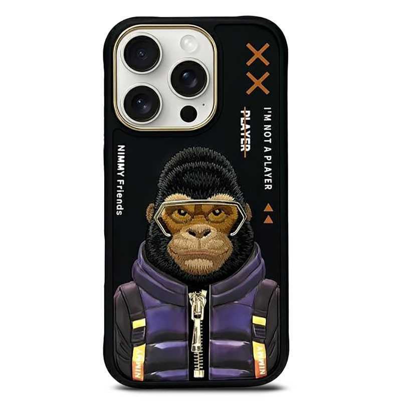 iPhone 16 Pro Max | Coque NIMMY FRIENDS Cool Cute Monkey Brodée iPhone 16 Pro Max | Coque NIMMY FRIENDS Cool Cute Monkey Brodée