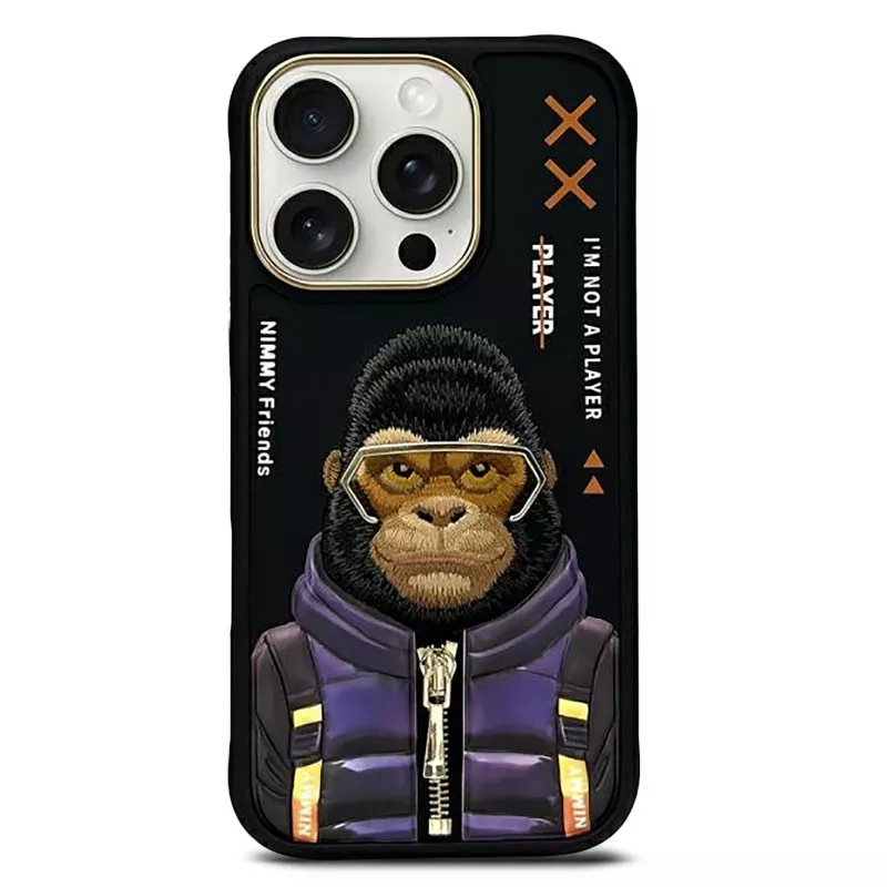 iPhone 16 Pro Max | Coque NIMMY FRIENDS Cool Cute Monkey Brodée