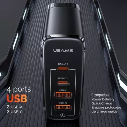 Chargeur GaN 100W USAMS CC145 | 2 * USB-C | 2 * USB-A