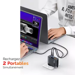 Chargeur GaN 100W USAMS CC145 | 2 * USB-C | 2 * USB-A