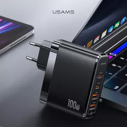 Chargeur GaN 100W USAMS CC145 | 2 * USB-C | 2 * USB-A