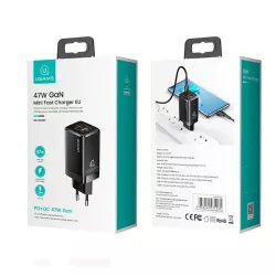 Chargeur GaN USAMS T41 47W avec ports USB-C & USB-A