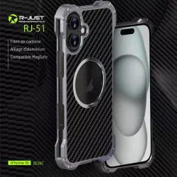 iPhone 16 Plus | Coque MagSafe R-JUST RJ-51 Fibre Carbone