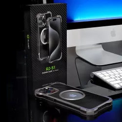 iPhone 16 Pro | Coque MagSafe R-JUST RJ-51 Fibre Carbone