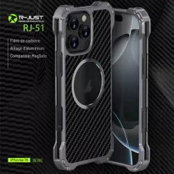 iPhone 16 Pro | Coque MagSafe R-JUST RJ-51 Fibre Carbone