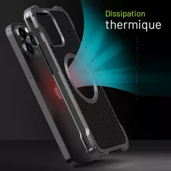 iPhone 16 Pro Max | Coque MagSafe R-JUST RJ-51 Fibre Carbone