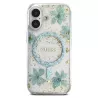 iPhone 16 | Coque MagSafe GUESS Fleurs Résine Pailletée