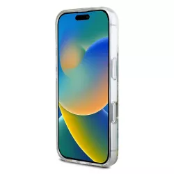 iPhone 16 | Coque MagSafe GUESS Fleurs Résine Pailletée