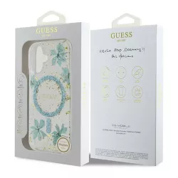 iPhone 16 | Coque MagSafe GUESS Fleurs Résine Pailletée