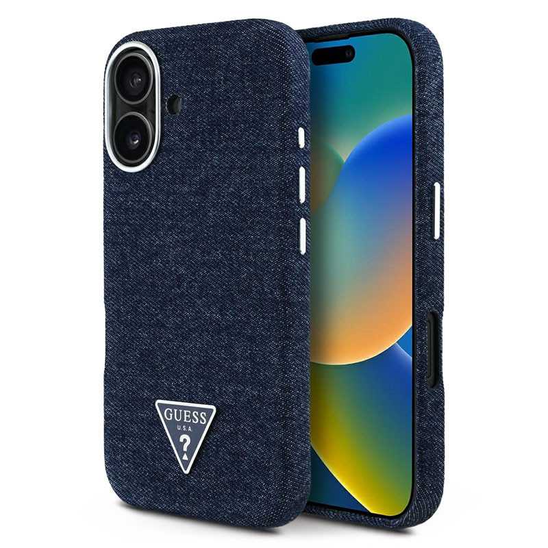 iPhone 16 | Coque MagSafe GUESS Denim Triangle Logo iPhone 16 | Coque MagSafe GUESS Denim Triangle Logo
