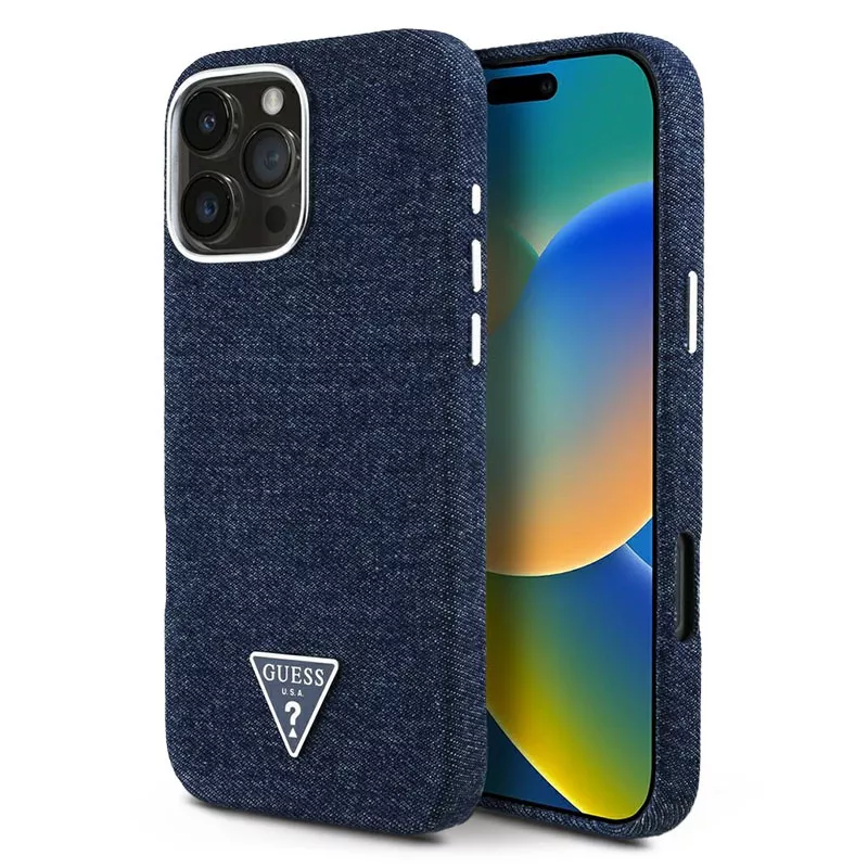 iPhone 16 Pro | Coque MagSafe GUESS Denim Triangle Logo