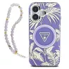 iPhone 16 | Coque MagSafe GUESS IML Palmiers & Sangle Perlée