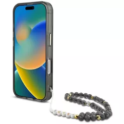 iPhone 16 | Coque MagSafe GUESS IML Palmiers & Sangle Perlée