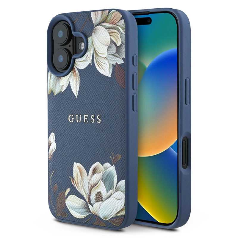 iPhone 16 | Coque GUESS Fleurs Imprimées sur Monogramme 4G iPhone 16 | Coque GUESS Fleurs Imprimées sur Monogramme 4G