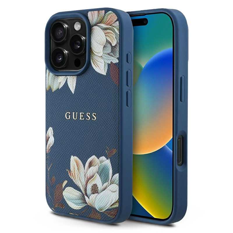 iPhone 16 Pro Max | Coque GUESS Fleurs Imprimées sur Monogramme 4G iPhone 16 Pro Max | Coque GUESS Fleurs Imprimées sur Monogramme 4G