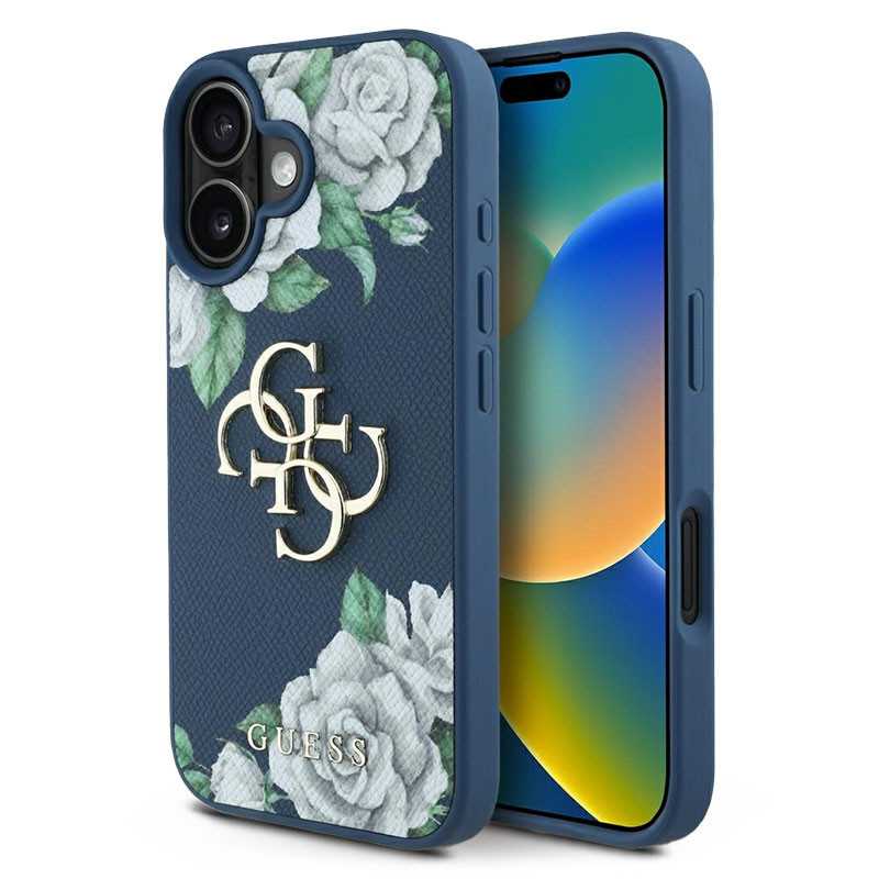 iPhone 16 | Coque GUESS Roses Imprimées & Logo 4G iPhone 16 | Coque GUESS Roses Imprimées & Logo 4G