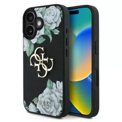 iPhone 16 | Coque GUESS Roses Imprimées & Logo 4G