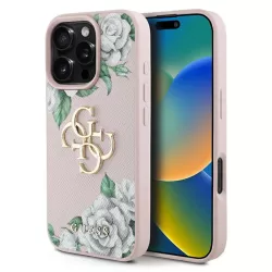 iPhone 16 Pro | Coque GUESS Roses Imprimées & Logo 4G