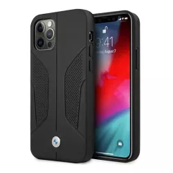 iPhone 12 Pro Max | Coque BMW Côtés Perforés Cuir Véritable