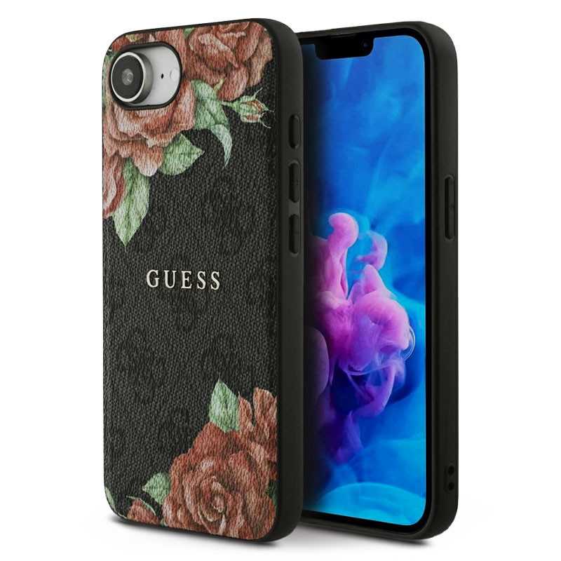 iPhone 16e | Coque GUESS Roses Imprimées sur Monogramme 4G iPhone 16e | Coque GUESS Roses Imprimées sur Monogramme 4G