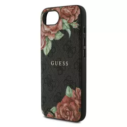 iPhone 16e | Coque GUESS Roses Imprimées sur Monogramme 4G