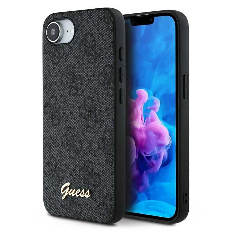 iPhone 16e | Coque MagSafe GUESS Monogramme 4G & Script Logo iPhone 16e | Coque MagSafe GUESS Monogramme 4G & Script Logo