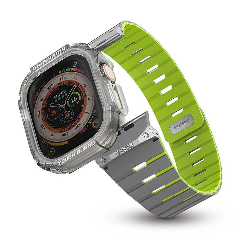 Apple Watch 49 mm | Bracelet & Coque SKINARMA Gemini + Atom Apple Watch 49 mm | Bracelet & Coque SKINARMA Gemini + Atom