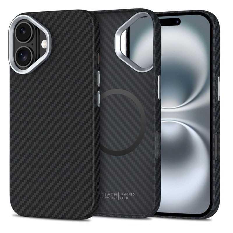 iPhone 16 | Coque MagSafe TECH-PROTECT Ion Carbon Mag iPhone 16 | Coque MagSafe TECH-PROTECT Ion Carbon Mag