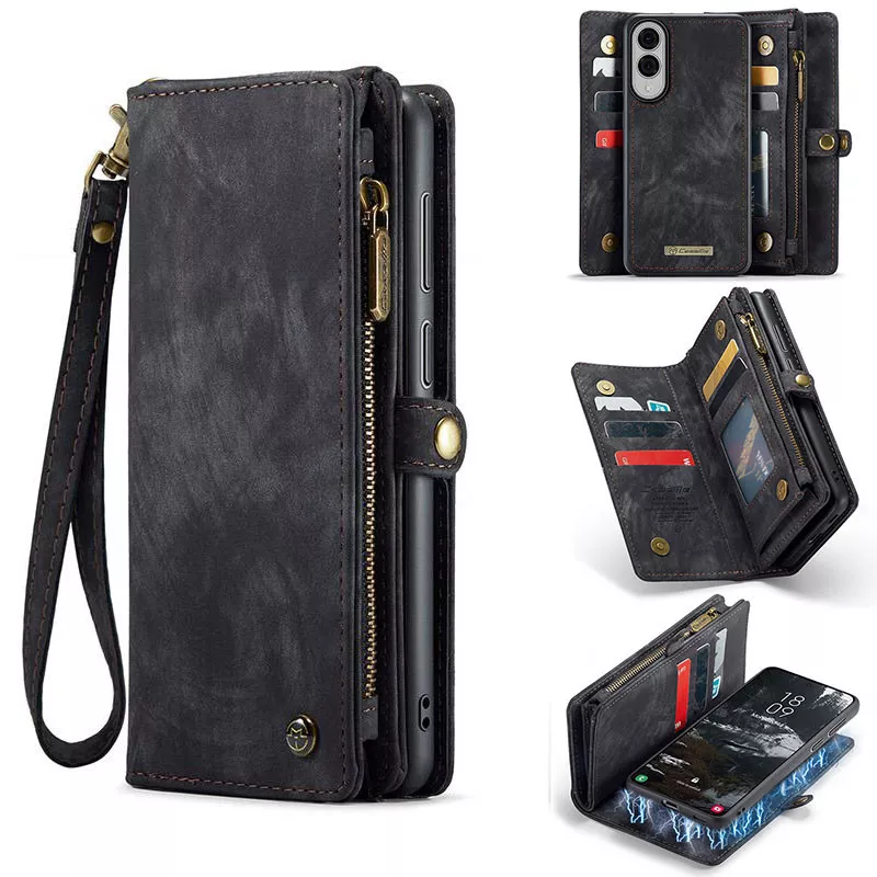 Galaxy S25 Edge | Étui Portefeuille CaseMe Coque Détachable