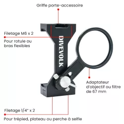 Pince d'Extension DIVEVOLK pour Caisson Étanche SeaTouch 4 Max