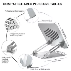 Support Aluminium LENUO DL-201 pour Portable jusqu'à 17,3'