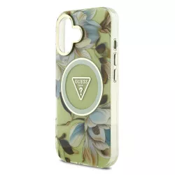 iPhone 16 | Coque MagSafe GUESS Glitter Flowers Triangle