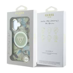 iPhone 16 | Coque MagSafe GUESS Glitter Flowers Triangle