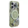 iPhone 16 Pro Max | Coque MagSafe GUESS Glitter Flowers Triangle