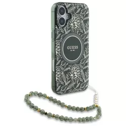 iPhone 16 | Coque MagSafe GUESS Fleurs Electros & Sangle